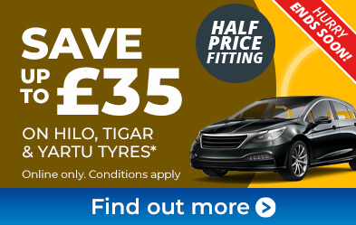 Half Price Fitting on Hilo, Tigar and Yartu Tyres