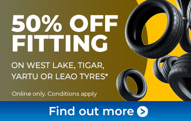 Half Price Fitting on selected budget tyres